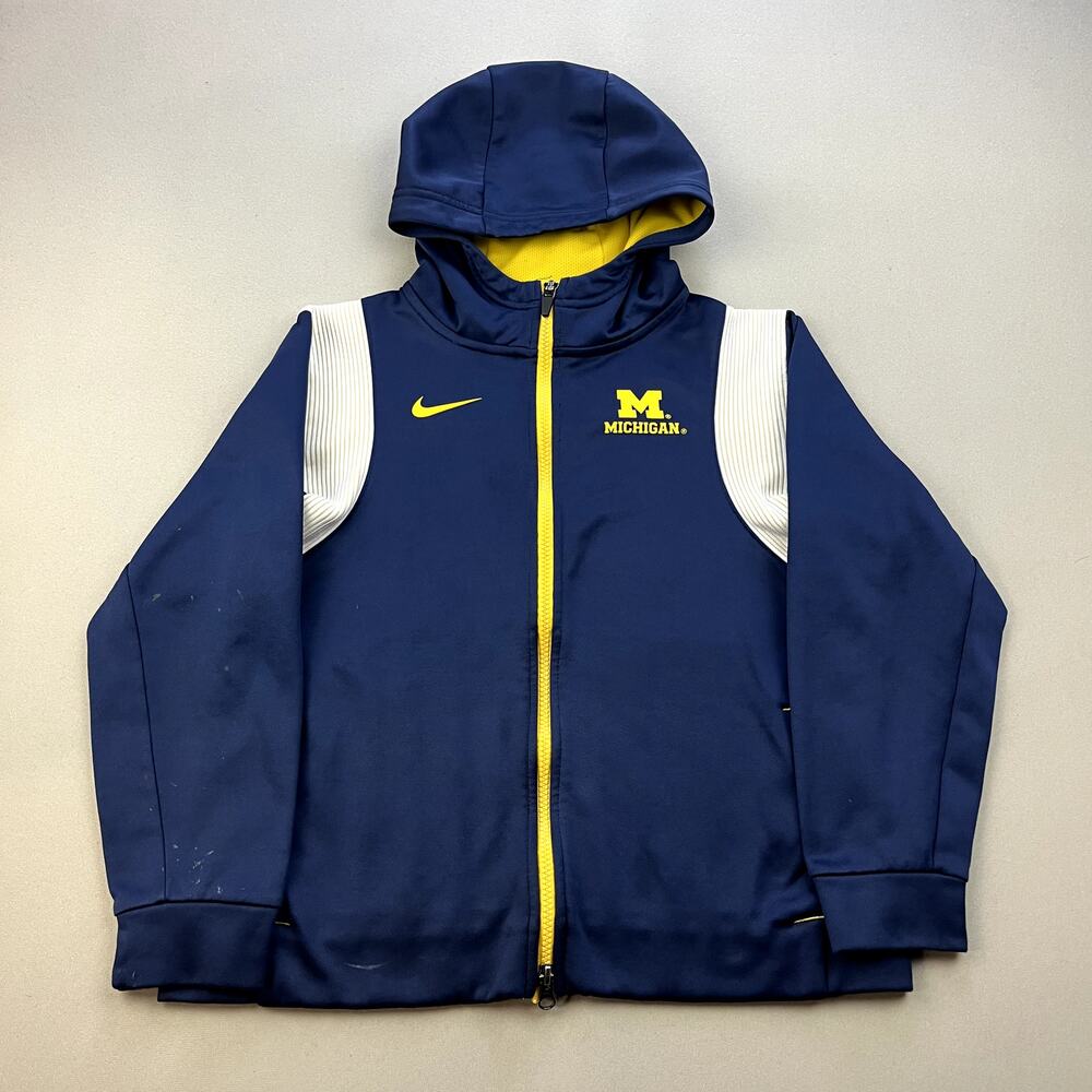 Nike Michigan Wolverines Hoodie Sweatshirt Youth Medium Navy Blue University Zip